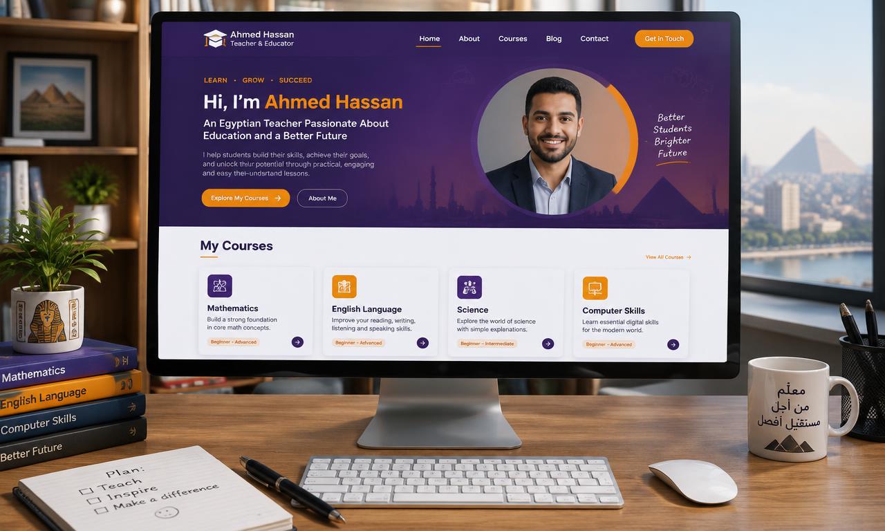 موقع بورتفوليو احترافي للمدرس
